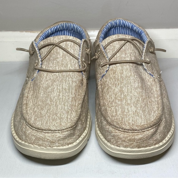 Bruno Marc Slip On Loafers Men’s 7.5 Lightweight Deck Shoes Canvas Tan Khaki - Picture 5 of 15